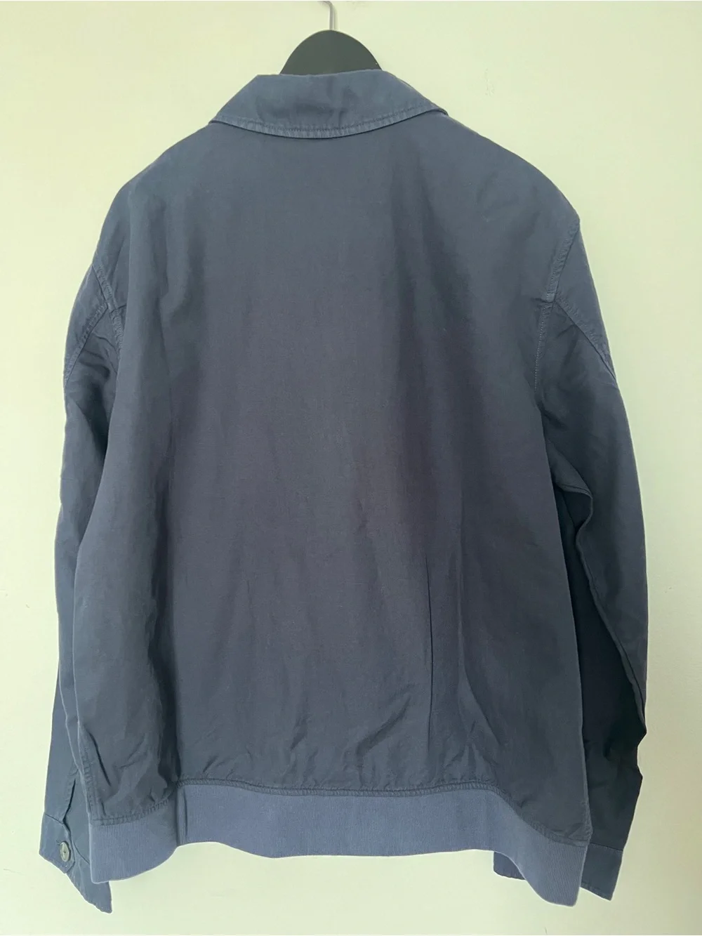 Bugatchi Navy Zip Front Linen Blend Men’s Bomber Jacket